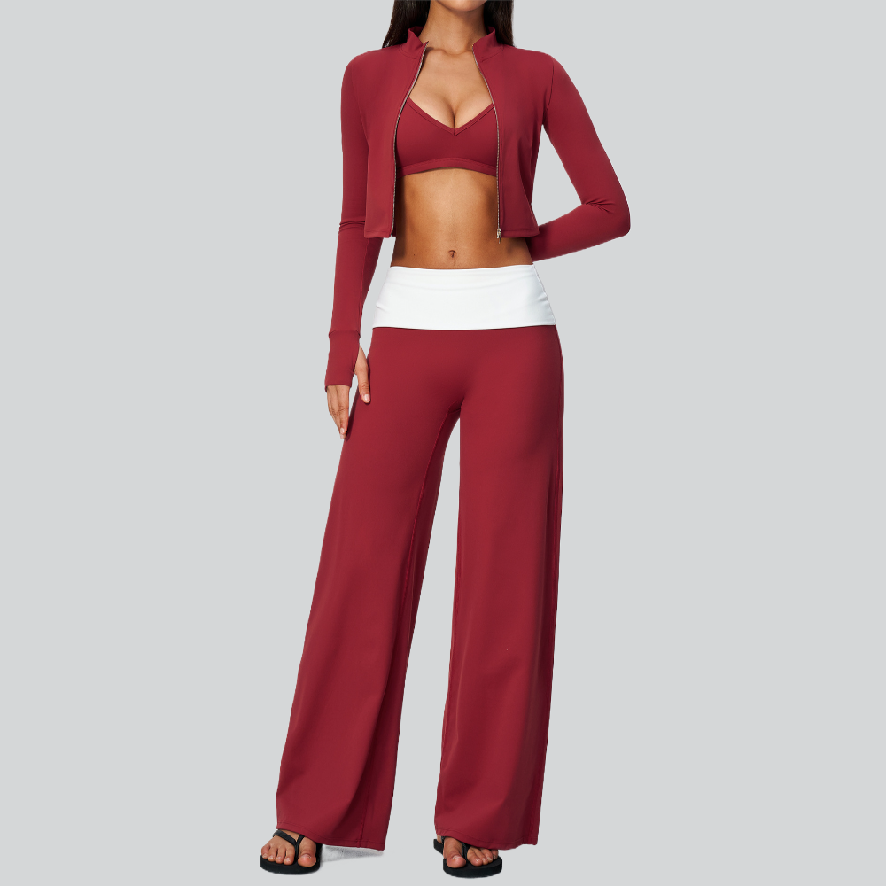 Yoga Fitness Jacket - Kadın 3 Parça Yoga Seti Spor