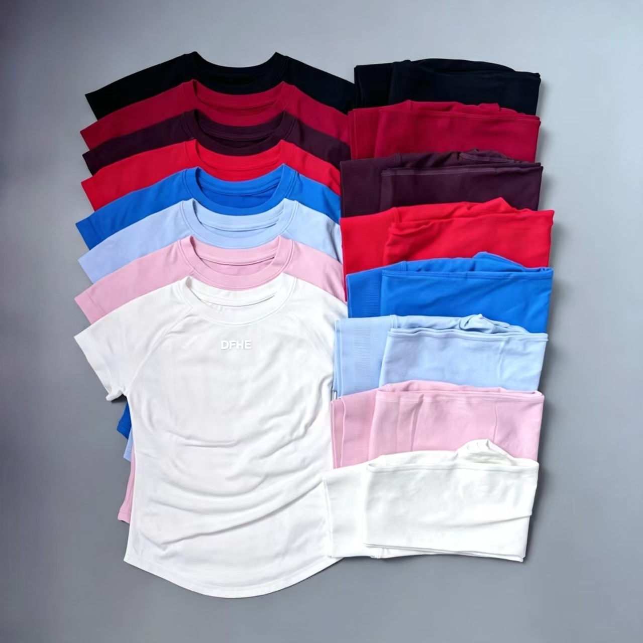 Yoga Fitness Top - DFHE Slim Fitness Eşofman Takımı, Dikişsiz