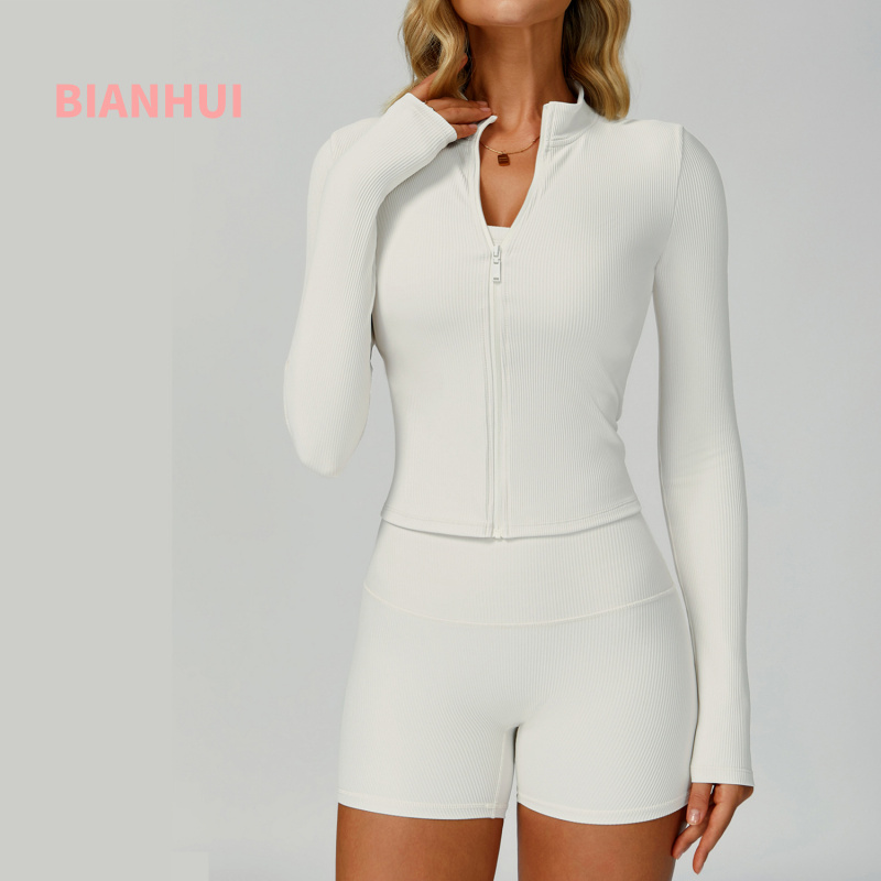 Yoga Fitness Jacket - BIANHUI Dişli Standı Yaka Slim Fit