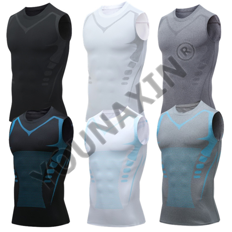 Yoga Fitness Top - 3 Parça erkek Kolsuz Tişörtler Taban