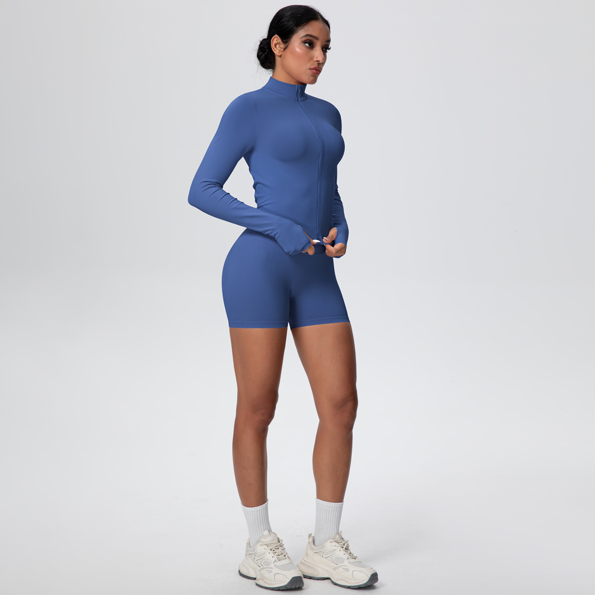 2 Parça/Set Tek Renk Spor Salo - Yoga Fitness Jacket incelemesi ve fiyatı
